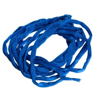 Habotai-Seidenband, Durchmesser 3 mm, Länge 110 cm, dunkelblau 
