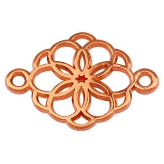 Armbandverbinder Blume, 15 mm, rosevergoldet 