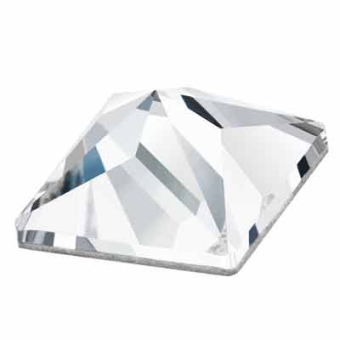 Preciosa Kristallstein Pyramid Maxima Flat Back, 12 x 12 mm, Farbe: crystal, Unterseite Folie 