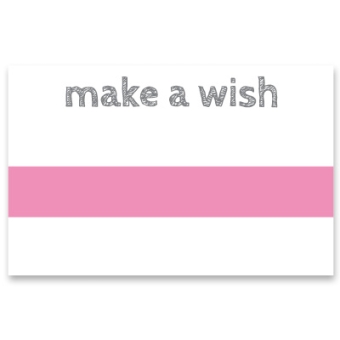 Schmuckkarte "make a wish", quer, weiß/rosa, Größe 8,5 x 5,5 cm 
