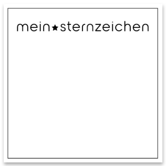 Schmuckkarte "Mein Sternzeichen", weiß, quadratisch, Größe 8,5 x 8,5 cm 