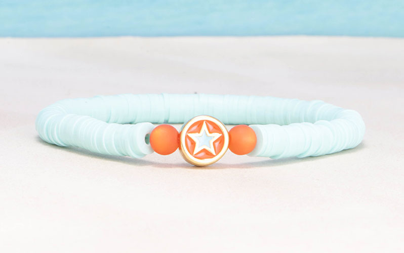 Bracelet d'été avec perles Katsuki et perle en métal étoile 