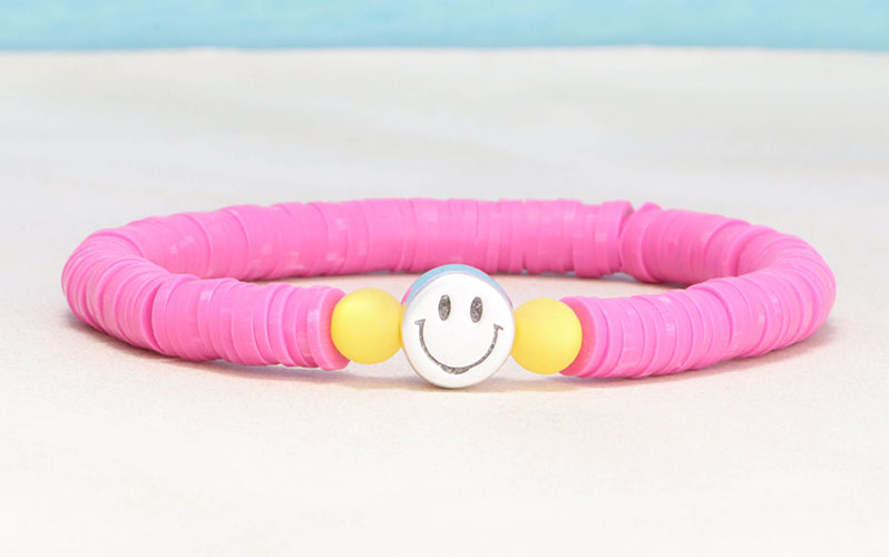 Summer Bracelet with Katsuki Beads and Metal Bead Smiley 