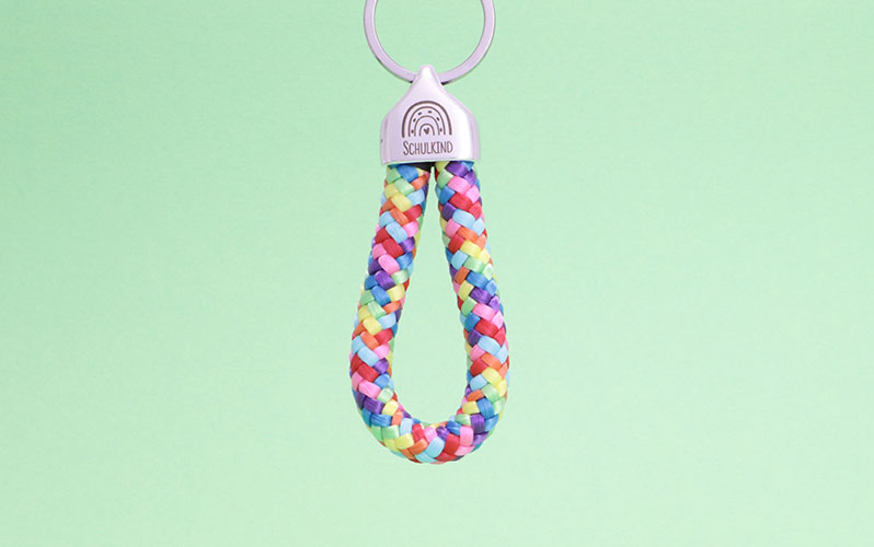 Sail Exchange Keyring with End Cap "Schoolchild" with Rainbow 