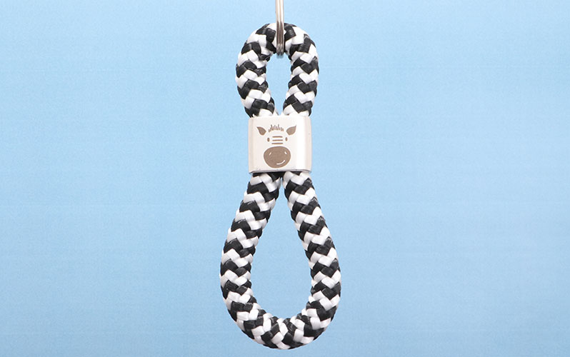 Segeltau Schlüsselanhänger mit Zwischenstück Zebra 