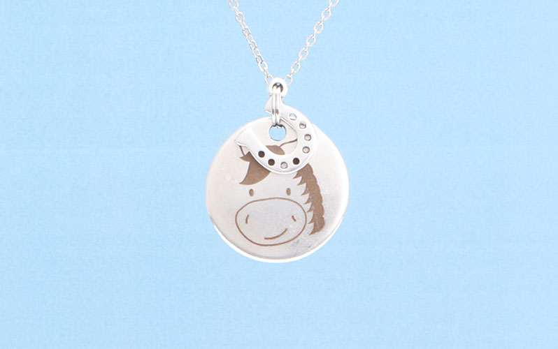 Link Necklace with Cute Animal Pendant Horse 