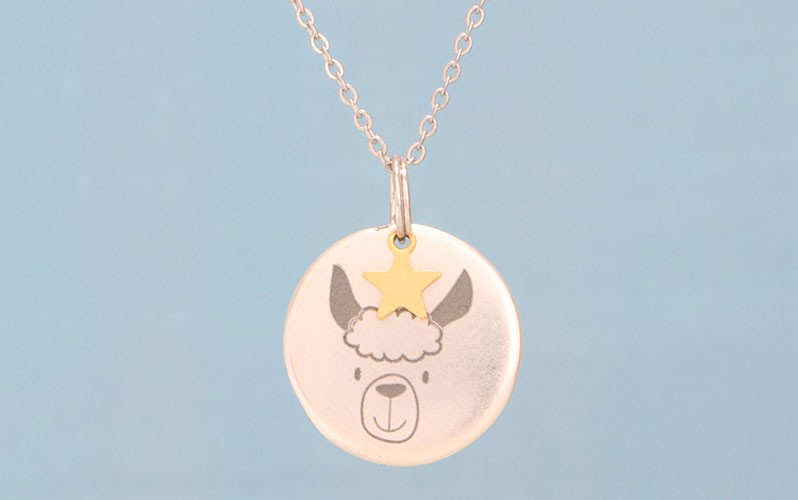 Link Necklace with Cute Animal Pendant Llama 
