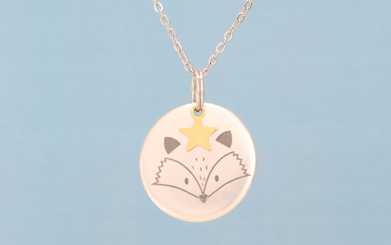 Link Necklace with Cute Animal Pendant Fox 