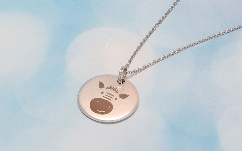 Link Necklace with Cute Animal Pendant Zebra 