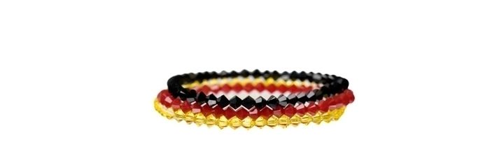 Bracelets noir rouge or 
