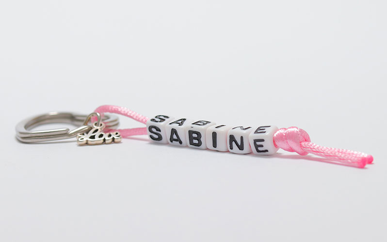Keychain with letter cubes Sabine 
