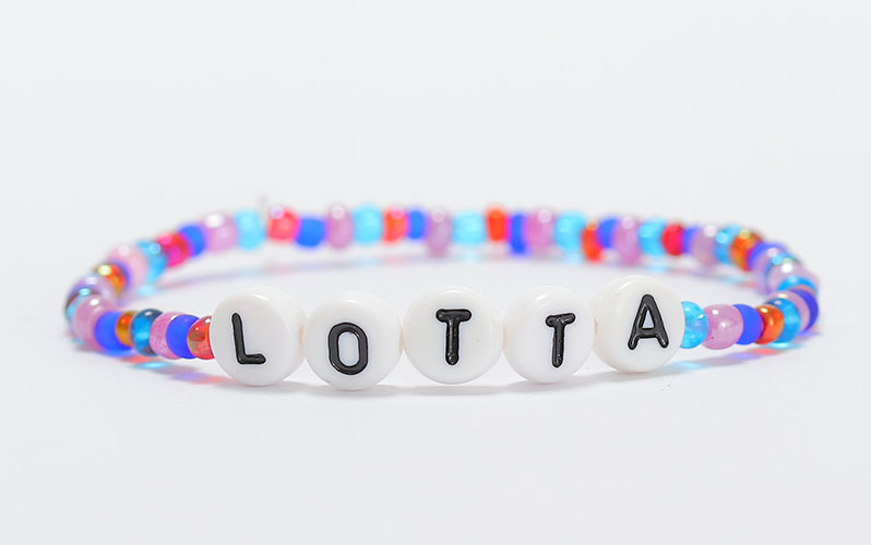 Children's Bracelet with Rocailles and Letter Beads 
