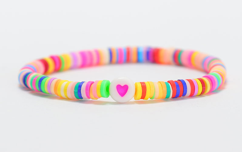 Bracelet pour enfants avec perles de katsuki et cœur 