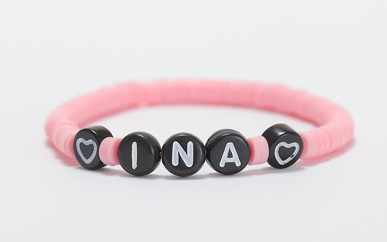 Children's bracelet with katsuki beads and letters 