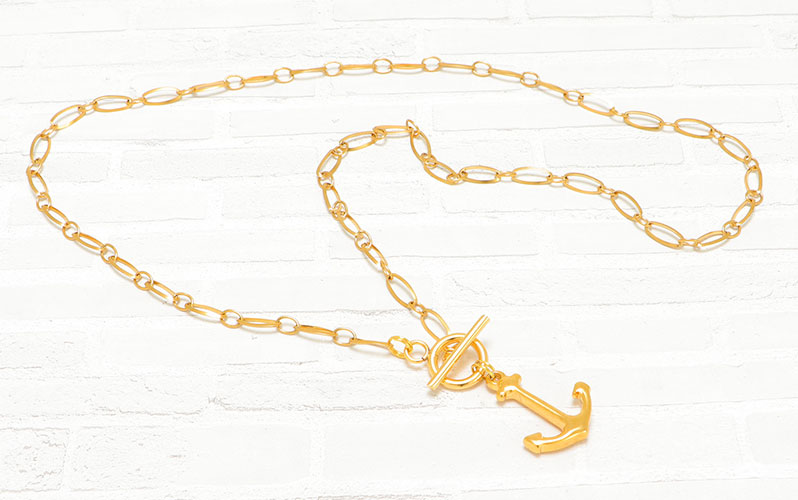 Stainless Steel Chain with Anchor Pendant 