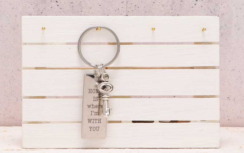 Home Sweet Home Stainless Steel Keychain "Home 