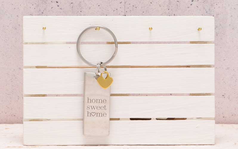 Home Sweet Home Stainless Steel Keychain "Sweet 