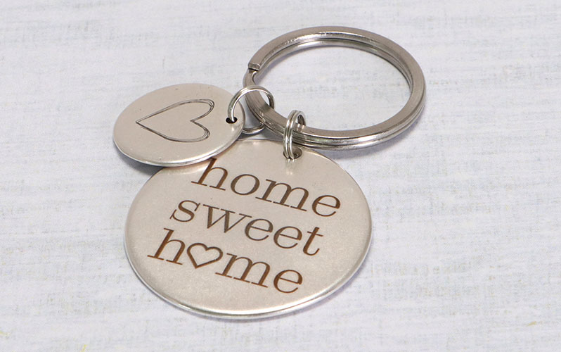 Keyring "Home Sweet Home" Round 40 mm 