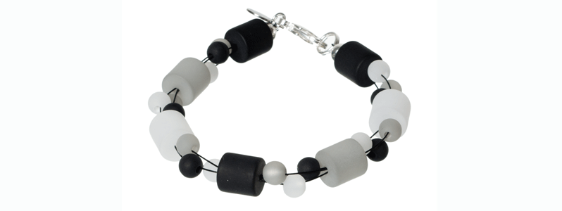 Bracelet à rouleaux Polaris noir & blanc 