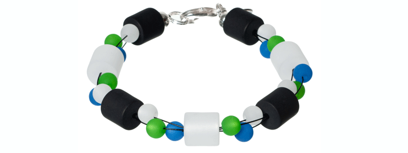 Bracelet à cylindre polaire noir-vert 