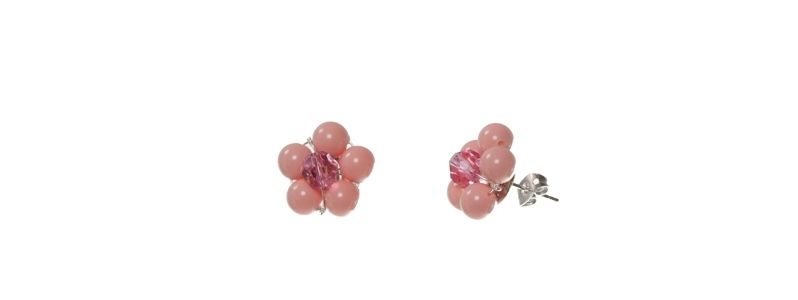 Flower Earrings Pink Coral I 