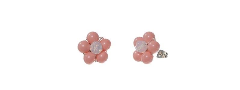 Flower Earrings Pink Coral II 