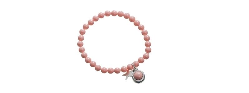 Bracelet with Crystal Pearl Cabochons Coral 