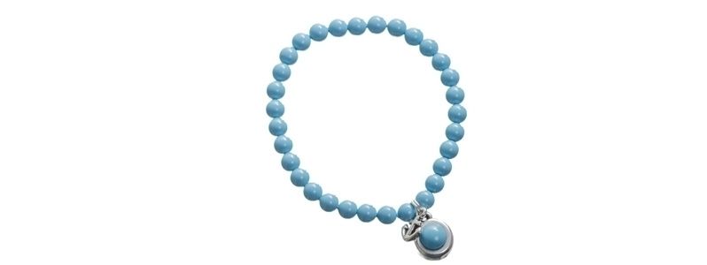 Bracelet with Crystal Pearl Cabochons Turquoise 