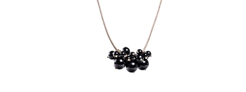 Grape Necklace Black Balls 