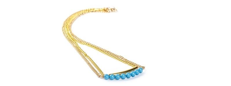 Golden Double Chain Turquoise 
