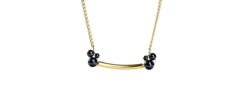 Golden Tube Necklace Mystic Black 
