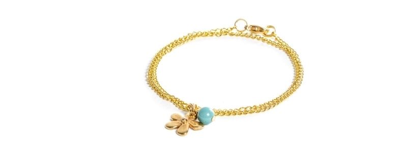 Fins bracelets en or fleur 