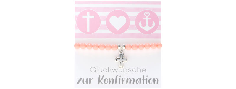 Confirmation Bracelet Cross and Crystal Pearls 