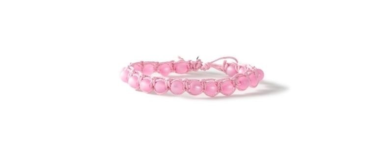 Bracelet en macramé avec perles polaires Rose 