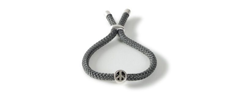 Sliding Bracelet with Sail Rope Peace Sign 