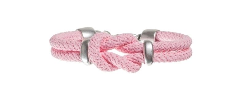 Bracelet à nœuds croisés rose 