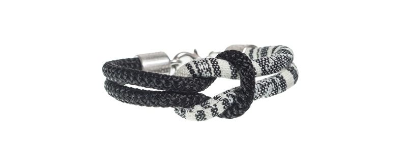 Bracelet à nœuds croisés ethno-noir 