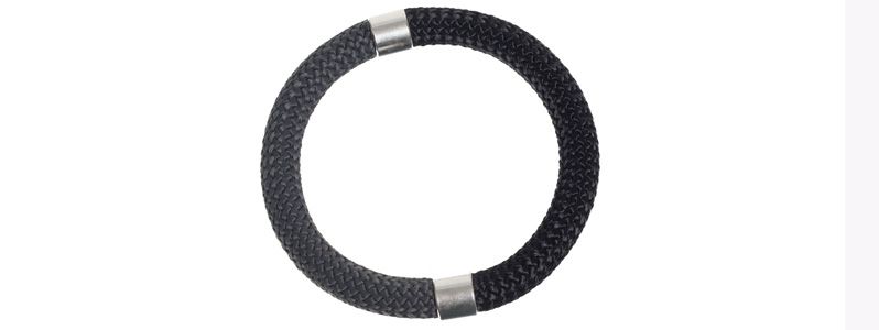 Bracelets avec corde à voile noir-gris 