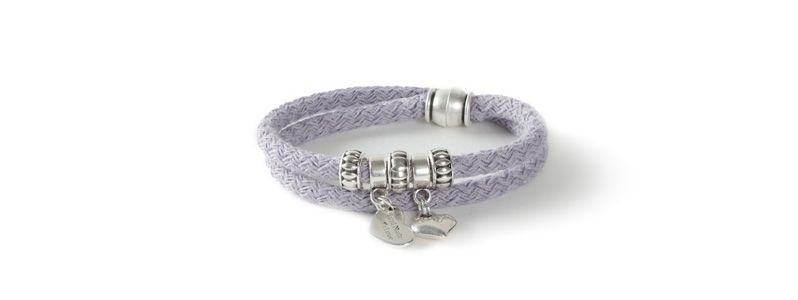 Wrap Bracelet with Sail Rope Grey 