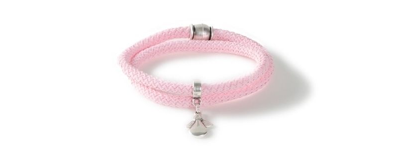 Bracelet à enrouler avec corde à voile Ange rose 