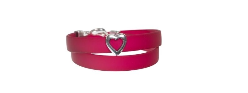 Bracelet en PVC avec perle coulissante cœur 