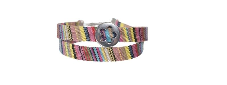 Ethno bracelet with sliding flower bead 