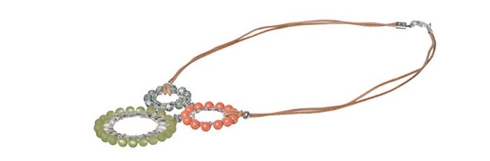 Wrap-around pendant necklace "Light Khaki 