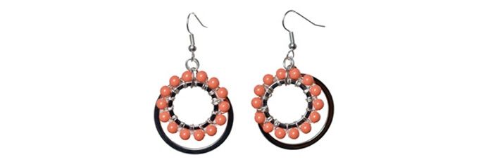 Coral" wrap-around earrings 