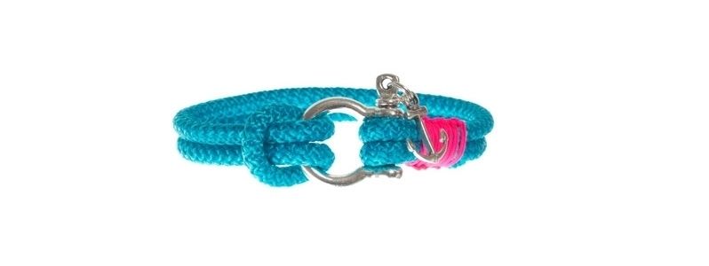 Bracelet avec corde à voile turquoise 