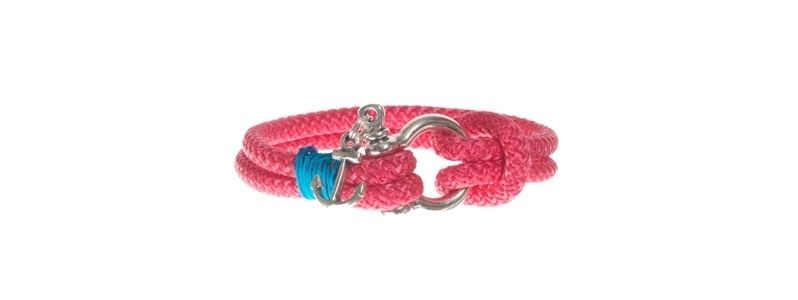 Bracelet with sail rope fuchsia 