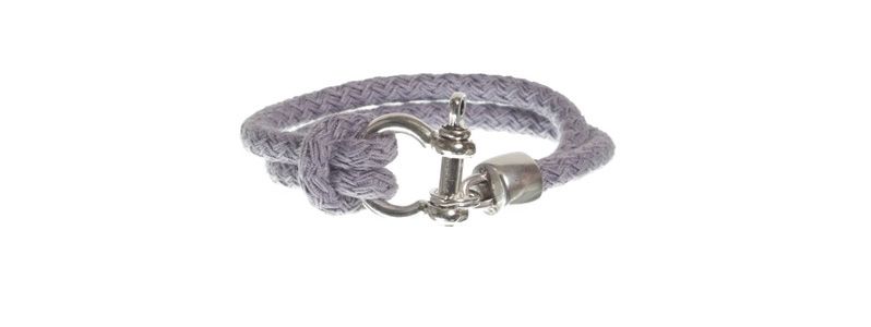 Bracelet avec corde à voile gris clair 
