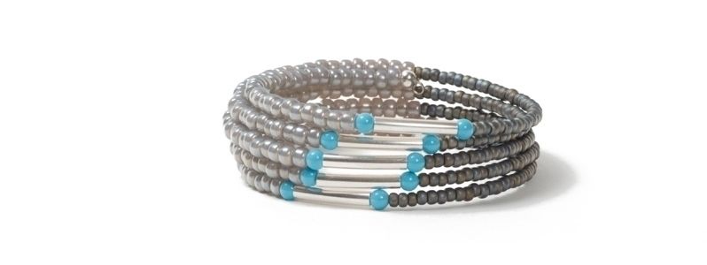Bracelet Memory Wire bleu turquoise 