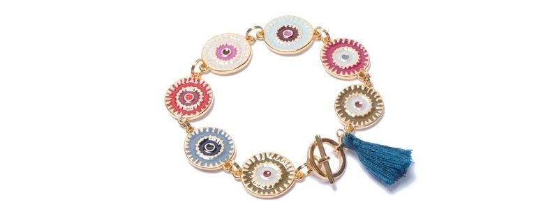 Bracelet with Boho Enamel Discs 