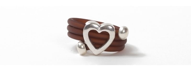 Wrap Ring Heart Brown 